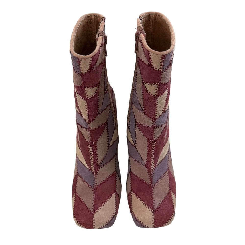 Jeffrey Campbell Versus Pink Suede Multi Block Heel Boots Size 6.5 - Picture 5 of 16
